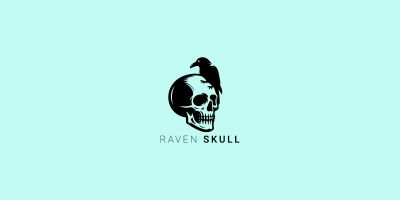 Raven Skull Logo