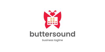 Butterfly Music Logo Template