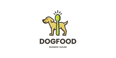 Cute Dog Food Logo Template