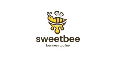 Sweet Honey Bee Logo Template