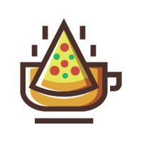 Coffee And Pizza Logo Template