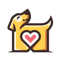 Playful Dog Love Logo Template