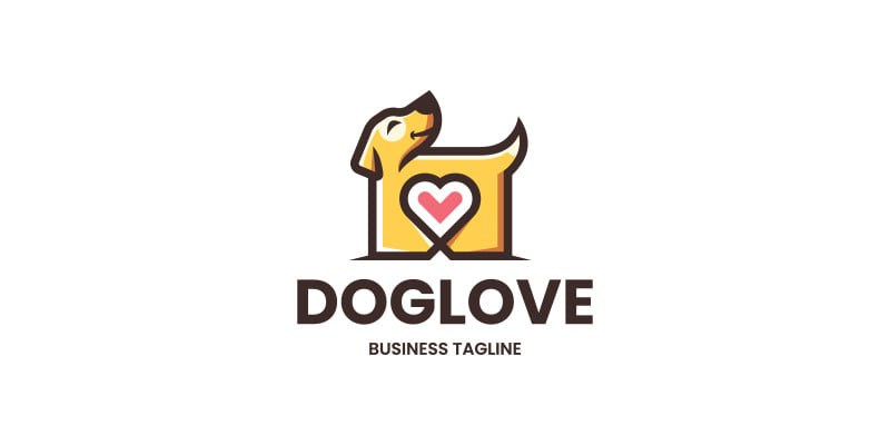 Playful Dog Love Logo Template