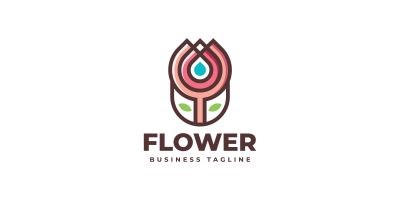 Nature Drop Flower Logo Template