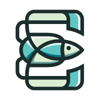 Blue Fish - E Letter Logo Template