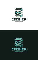 Blue Fish - E Letter Logo Template Screenshot 3