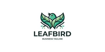 Nature Bird Leaf Logo Template