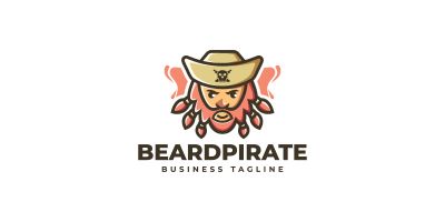 Beard Pirate Logo Template