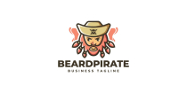 Beard Pirate Logo Template Screenshot 1