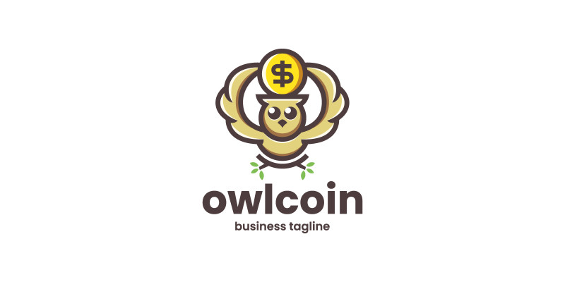 Owl Coin Logo Template