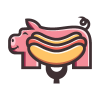 Pork Hotdog Logo Template