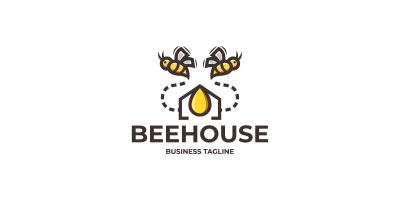 Honey Bee House Logo Template