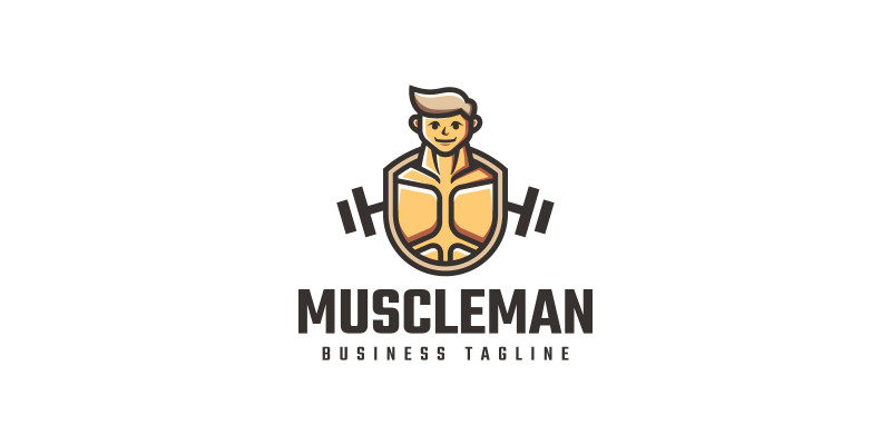 Muscle Man Gym Logo Template