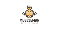 Muscle Man Gym Logo Template Screenshot 1