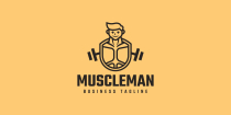 Muscle Man Gym Logo Template Screenshot 2
