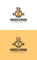 Muscle Man Gym Logo Template Screenshot 3