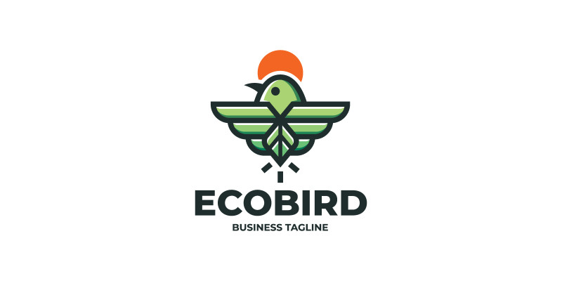 Green Eco Bird Logo Template