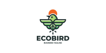 Green Eco Bird Logo Template Screenshot 1