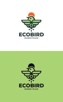 Green Eco Bird Logo Template Screenshot 3