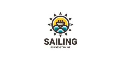 Summer Sailing Logo Template
