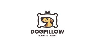 Dog Pillow Logo Template