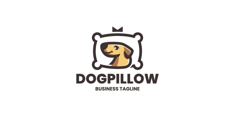 Dog Pillow Logo Template