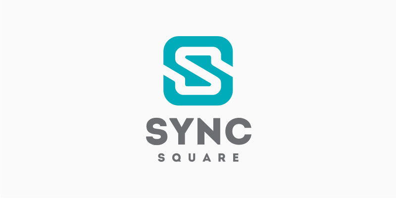 Sync Square - Letter S logo design template