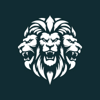 Lion Three Head Logo