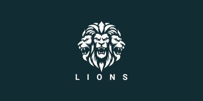 Lion Three Head Logo