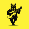 Bear Guitar Dancing Logo 