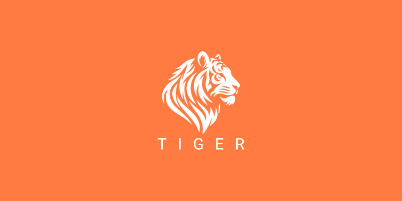 White Tiger Head Logo