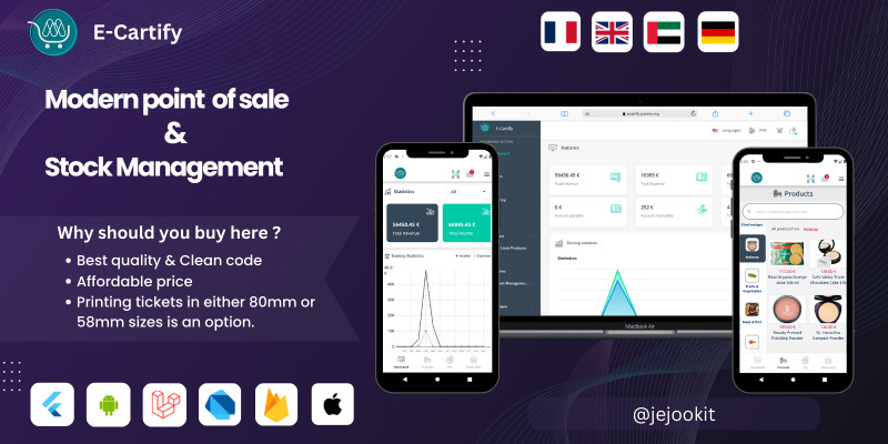 E-Cartify - Flutter Modern Point of Sale - Laravel