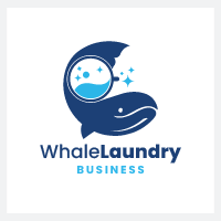 Whale Laundry Logo Template