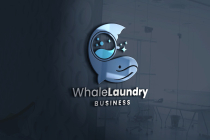 Whale Laundry Logo Template Screenshot 1