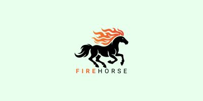 Fire Horse Logo Template