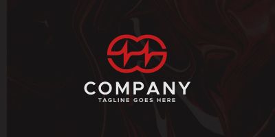GG Letter Pulse Logo Design Template