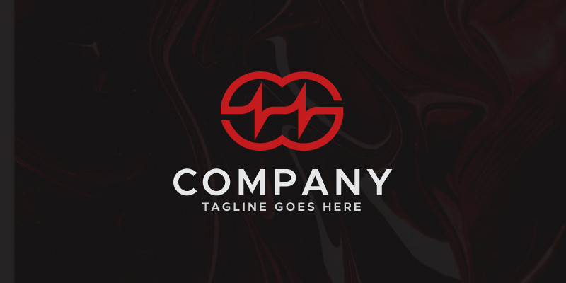 GG Letter Pulse Logo Design Template