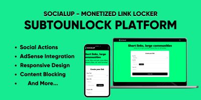 SocialUp - Monetized Social Unlock Link