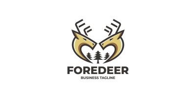 Tree Forest Deer Logo Template