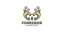 Tree Forest Deer Logo Template Screenshot 1