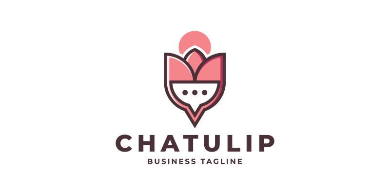 Beauty Tulip Chat Logo Template
