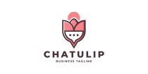 Beauty Tulip Chat Logo Template Screenshot 1