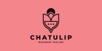 Beauty Tulip Chat Logo Template Screenshot 2