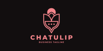 Beauty Tulip Chat Logo Template Screenshot 3