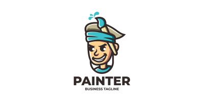 Creative Boy Painter Logo Template