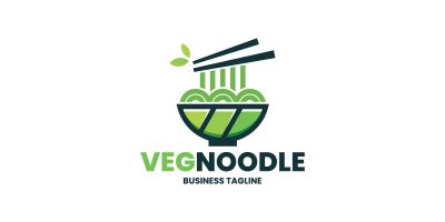 Vegan Noodles Logo Template