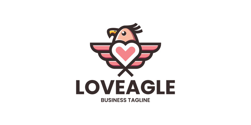 Love Eagle Logo Template