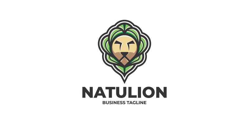 Nature Leaf Lion Logo Template