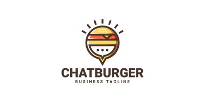 Burger Chat Logo Template