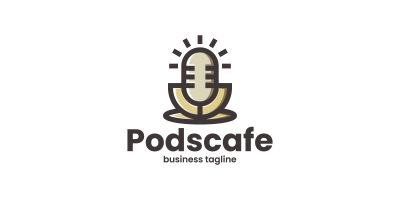 Podcast Cafe Logo Template